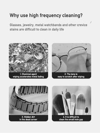 Ultrasonic Cleaning Machine Vibration Cleanser Wash Cleaner Jewelry Glasses Cleaner Watch Cleaning Makeup Brush Cleaning Tool