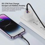 Toocki PD 27W USB C To iP Cable For iPhone 14 13 12 11 Pro XS Type C To Lightning Cable Data Wire Fast Charging Phone Data Wire