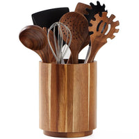Kitchen Countertop Storage Caddy,360° Rotating Wood Kitchen Utensil Holder,Wooden Flatware Storage Organiser,Kitchen Accessories