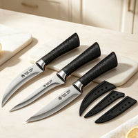 Kitchen Bone Removal Knife Kitchen Knife Made of Stainless Steel Sharp and Curved Blade with a Knife Sheath and Anti-Slip Handle