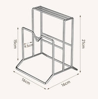 Kitchen Knife Storage Rack with Cutting Board Slot, Multifunctional Countertop Utensil Organizer Holder