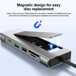 8-in-1 USB 3.2 Hub With Disk Storage Function Multi Adapter Card Reader Type C to HDMI-Compatible Splitter For Laptops Macbook