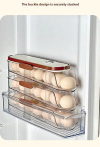 Egg storage box, special food grade rolling fresh-keeping rack for refrigerator