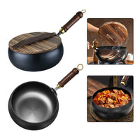 Small Frying Pan Uncoated Iron Pot Frypan Pot Saucepan Big Belly Pot Pure Hand Forged For Cookware Kitchen Cookware