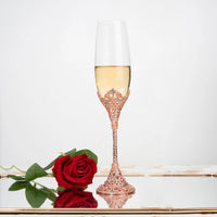 Luxury Crystal Rimmed Champagne Glass Drink Goblet Cup Wedding Toasting Flute Wine Glasses Set Rhinestone Drinkware Glasses Gift