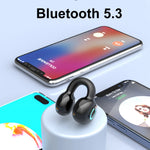 Bluetooth 5.3 Earphone Ear Clip Headphones TWS Wireless Headset HiFi Stereo Noise Reduction Earbud for Xiaomi iPhone Samsung