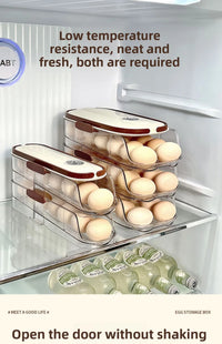 Egg storage box, special food grade rolling fresh-keeping rack for refrigerator