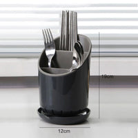 1 Pc Plastic Tableware Storage Rack Storage Chopsticks Knife Spoon Fork Drain Hole with Tray Household Drainage Rack
