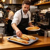 Non-stick perforated baguette mold, 3-hole French bread baking pan, carbon steel baguette baking pan, for home kitchen