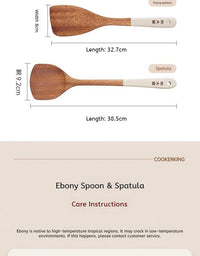 COOKER KING 4 In1 Cooking Tool Set Ebony Spatula and Spoon for Kitchen Use Kitchenware Exquisite Kitchen Tools Gift To Family