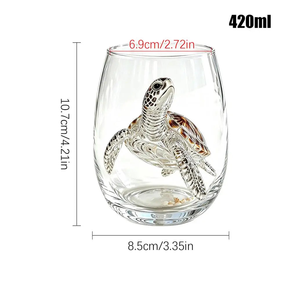 Blue Ringed Octopus Glassware 420ml 2D Clear Novelty Coastal Marine Animal Drinking Glass for Juice Milk Coffee Housewarming