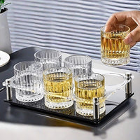 6pcs Sets Luxury Wine Glasses Transparent Glass Cup Exquisite Cocktail Glass European Style Whiskey Glass Bar Brandy Beer Cups