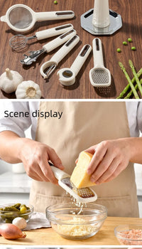 Kitchen Gadgets7Stainless Steel Peeler, Whisk, And Grater Set With A Storage Stand, A Household Combination Set
