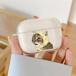 Cartoon Oil Painting Cat Earphone Case for Airpods 4th 3rd 2 Pro Transparent Cover for Airpod 3 1 Protective Accessorie Fundas