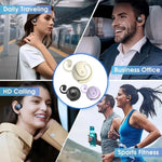 AI Translator Headphones 144 Languages Real Time Two-Way Translation Bluetooth Headset for Business Wireless Waterproof Earbuds