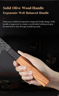 8" Japanese Kiritsuke Chef Knife 67 Layer Damascus Steel Handmade Kitchen Knives Meat Vegetable Sharp Household Cooking Tools