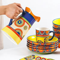 1pcs Ceramic Tableware Bohemian Flat Dinner Plate Western Steak Salad Dessert Cake Plate Shallow Dish Dessert Kitchen Dinnerware
