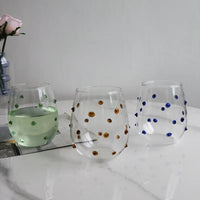 Borosilicate Glass Cups with Irregular Dots Textured Bump Tumbler Clear Glass Drinkware for Water Juice Milk Coffee Latte Mug