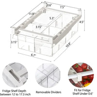 NEW Refrigerator Drawer Plastic Clear Fridge Organizer Slide Under Shelf Drawer Box Rack Holder Kitchen Fruit Food Storage Box