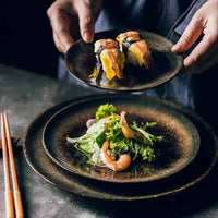 Japanese Ceramic Serving Dinner Plate Western Steak Dishes Trays Tableware Breakfast Dinnerware