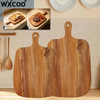 Kitchen Wooden Cutting Board with Handle Food Safe Cutting Board for Fruits Vegetables Cheese Bread Fish Desserts Serving Board