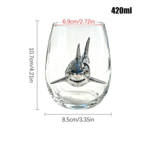 Blue Ringed Octopus Glassware 420ml 2D Clear Novelty Coastal Marine Animal Drinking Glass for Juice Milk Coffee Housewarming