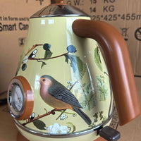 1.7L Retro Electrc Kettle Boiling Water With Thermometer Automatic Power Off 304 Stainless Steel Teapot Kitchen Tools 1850W