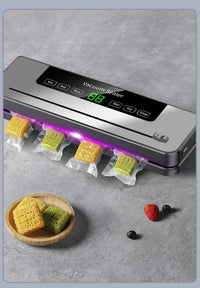 Food Vacuum Sealer Machine Dry Wet Food Vacuum Packaging Machine with UV Kitchen Food Storage Sealing Machine Built-in Cutter