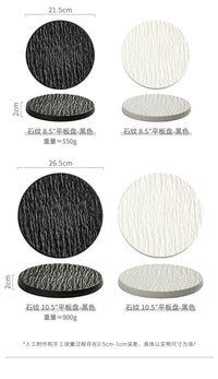 Main Dish Tableware Rock Plate  Stone Grain Ceramic Western Food Steak Plate Japanese Plate Home Western Food Display Tray
