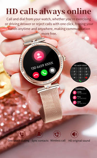 LIGE New Smart Watch Women Lady Gift 1.19 Inch AMOLED Full Touch Screen Sport Fitness Watches Bluetooth Call Digital Smartwatch