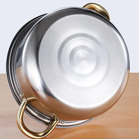 6Pcs Pots and Pans Set Stainless Steel Portable Soup Pot Saucepan Ergonomic Handle Kitchen Cooking Set Cookware Set for Home