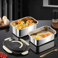 Large Capacity Bento Box 1700/2100ML Stainless Steel Lunch Box with Lid Microwave Suitable Fridge Leak-proof Food Storage Box