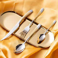 24pcs Stainless Steel Tableware Set, Including Knife, Fork, Spoon and Coffee Spoon Gift Box, Dishwasher Safe