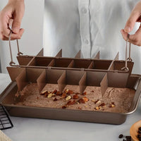 Square Stainless Steel Brownie Baking Pan with Dividers Non-stick Bakeware with Handles for Homemade Brownie Cake