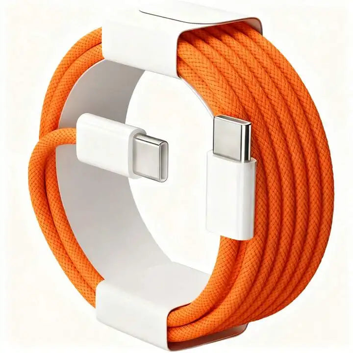 Fast Charger Cable Compatible with iPhone 17/16/15 USB-C to Type C Charging Data Cable Nylon Braided 3.3/6.6/10 Feet Long
