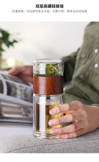 D5 Double Glass Water Bottle Tea Drink Items Bottle Infuser Tumbler Drinkware Gym Water Bottle Children Travel Sports Cup Bottle