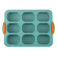Bakeware 9 Grids Silicone Cake Mold Silicone Non-Stick Bread Baking Form Non-slip Reusable Silicone Baking Pan Baking Tool