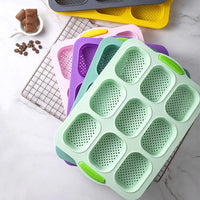 Bakeware 9 Grids Silicone Cake Mold Silicone Non-Stick Bread Baking Form Non-slip Reusable Silicone Baking Pan Baking Tool