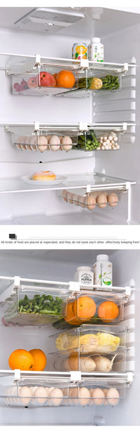 NEW Refrigerator Drawer Plastic Clear Fridge Organizer Slide Under Shelf Drawer Box Rack Holder Kitchen Fruit Food Storage Box