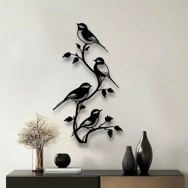 Handcrafted Wrought Iron Wall Decor Waterproof Rustproof Vintage Black Hanging Ornament for Holiday Party Home Wall Decor