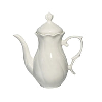 White Bone China Teapot Creative Spiral Pattern Coffee Pot Ceramics Milk Jug Sugar Bowl European Afternoon Tea Drinkware