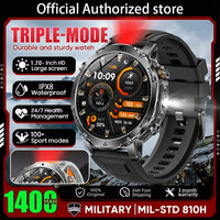 Newly Durable 1400mAh Large Battery Smart Watch Men 1.7" HD Screen IP68K Waterproof LED Flashlight Sports BT Call Smart Bracele