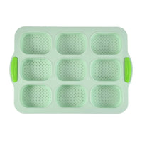 Bakeware 9 Grids Silicone Cake Mold Silicone Non-Stick Bread Baking Form Non-slip Reusable Silicone Baking Pan Baking Tool