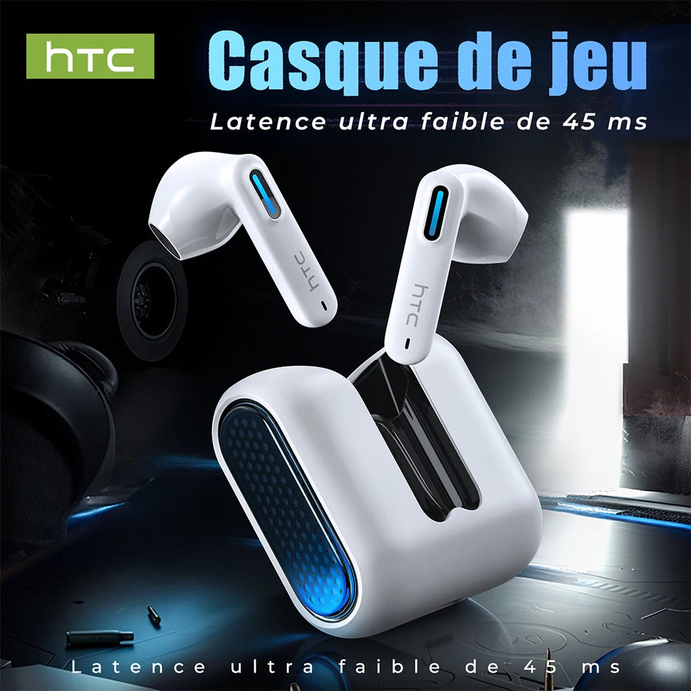Translator Earbuds HTC NE49 AI Real-Time Translation HiFi Sound Bluetooth Earphones HD