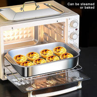 Deep Dish Stainless Steel Cookware, Covered Baking Tray with Lid, Heat-resistant Oven Safe Pot for Grilling & Daily Cooking
