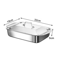 Deep Dish Stainless Steel Cookware, Covered Baking Tray with Lid, Heat-resistant Oven Safe Pot for Grilling & Daily Cooking