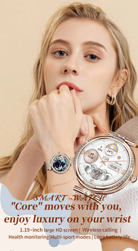 LIGE New Smart Watch Women Lady Gift 1.19 Inch AMOLED Full Touch Screen Sport Fitness Watches Bluetooth Call Digital Smartwatch