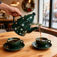 Ceramic Christmas Coffee Mug Cup Teapot Tree Plate Candy Dish Cake Tray Nordic Party Kitchen Tableware Drinkware Gift Decor