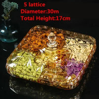 fruit basin dry candy dish sugar snack nut peanut food storage can box with Cover plastic trinket tray transparent Acrylic plate