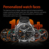 Newly Durable 1400mAh Large Battery Smart Watch Men 1.7" HD Screen IP68K Waterproof LED Flashlight Sports BT Call Smart Bracele
